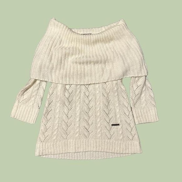 🌥️Sakura off the shoulder half sleeve knitted sweater - Picture 1 of 4